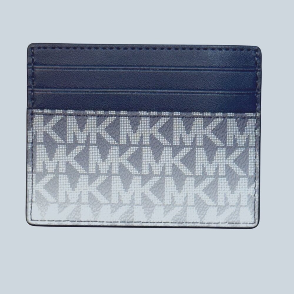 NWT Michael Kors "Cooper" Ombré Logo Card Case - NAVY